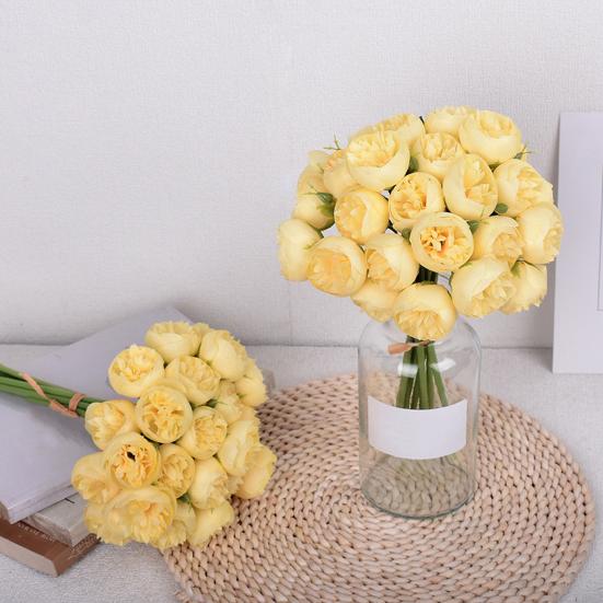 Имитация букета пионов Реалистичные на ощупь Не увядающие 27 головок Искусственные цветы DIY композиции