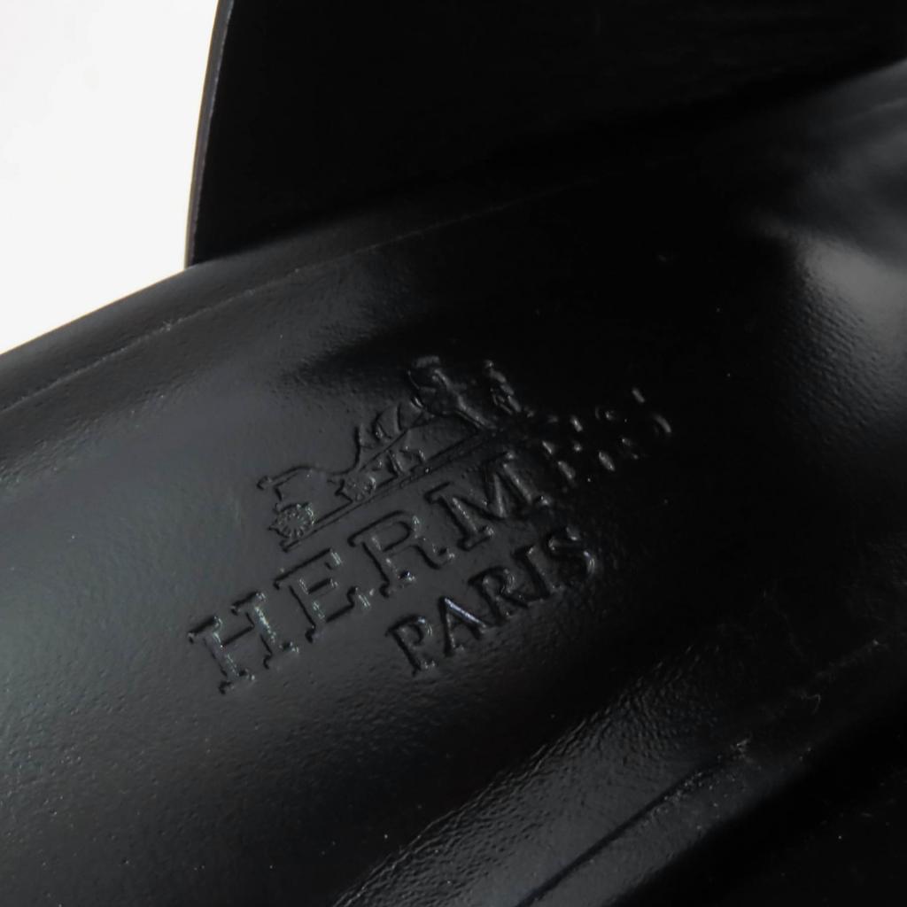 Excellent HERMES Sandals cute Purchased in 2025 Glennan Metal Leather black  Used