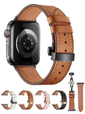 Ремешок из натуральной кожи для Apple Watch 46мм 45мм Ultra2 49мм 44мм 40 41 42мм браслет correa iWatch series 10 8 7 9 SE 6 5