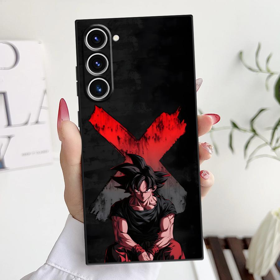 Черный Мягкий Чехол для Телефона для Samsung Galaxy S20 S23 Ultra S24 Plus S21 FE S25 Edge Dragon Ball Goten Goku