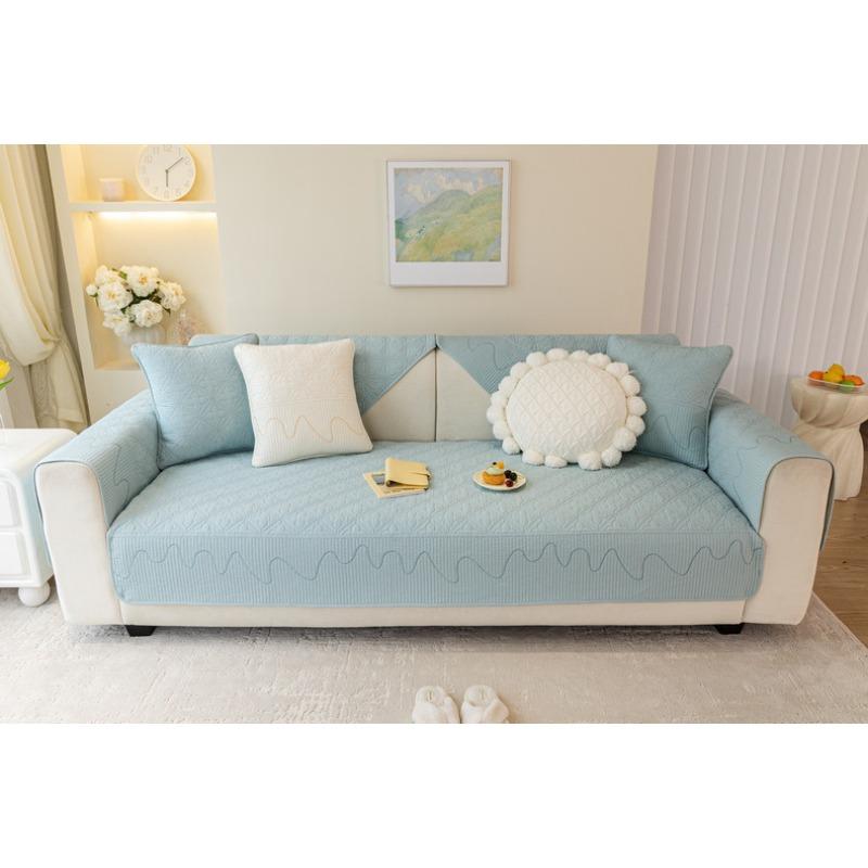 Modern Simple Pure Cotton Sofa Cushion New Sofa Cover Fabric Anti-slip Sofa Towel Four-season Universal Seat Cushion