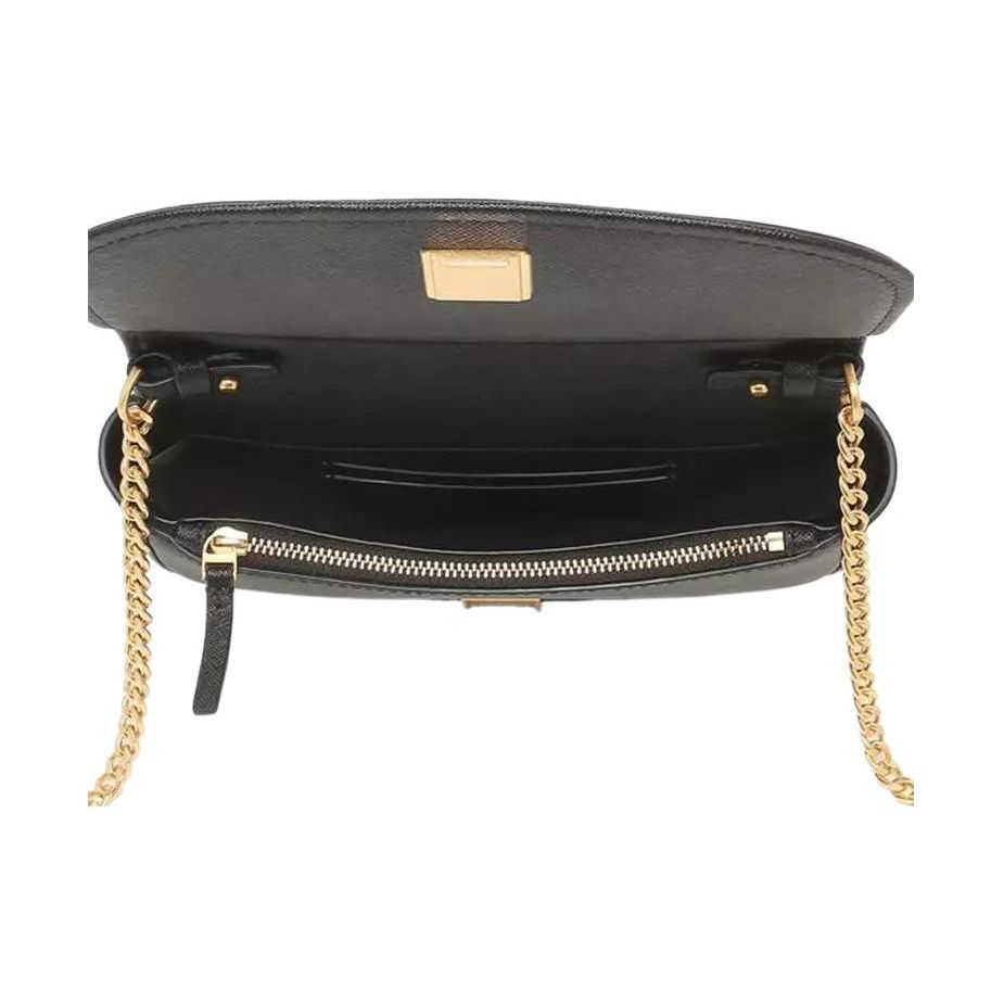 Tory Burch Emerson Silver Double T Logo Minimalist Flap Closure Detachable Shoulder Strap Leather Crossbody Tote Bag Women Bags Black 134841-001