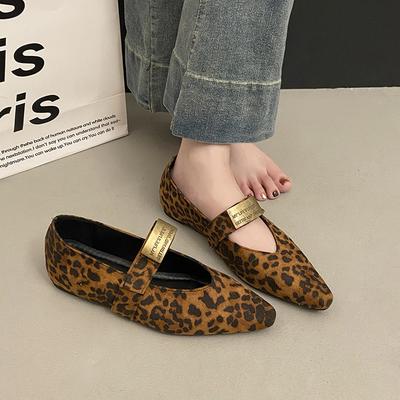 Вечерние туфли Мэри Джейн на скрытой платформе, женская обувь 2025, новая весна-осень, французский леопардовый принт, маленькие одинарные туфли