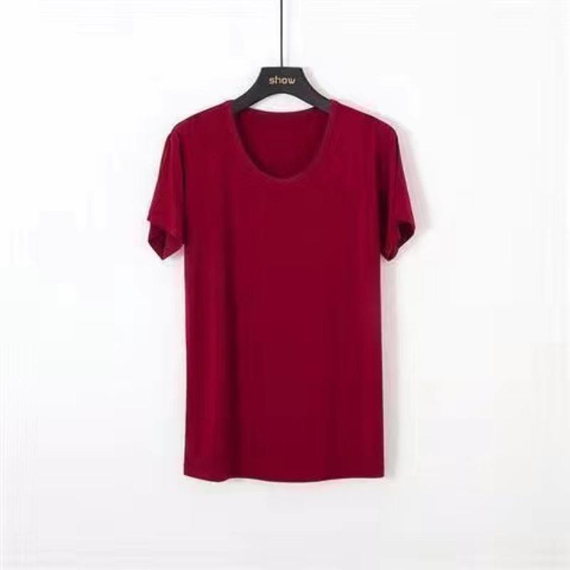 Мужская футболка из модала с коротким рукавом, свободная, с круглым вырезом, мужская футболка, нижняя одежда, большой размер, майка, мужская футболка, однотонная, для мужских топов, футболок