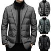 Мужской хлопковый пиджак с высоким воротником, длинный рукав, застежка-молния, пиджак, имитация двух частей, стеганая верхняя одежда
