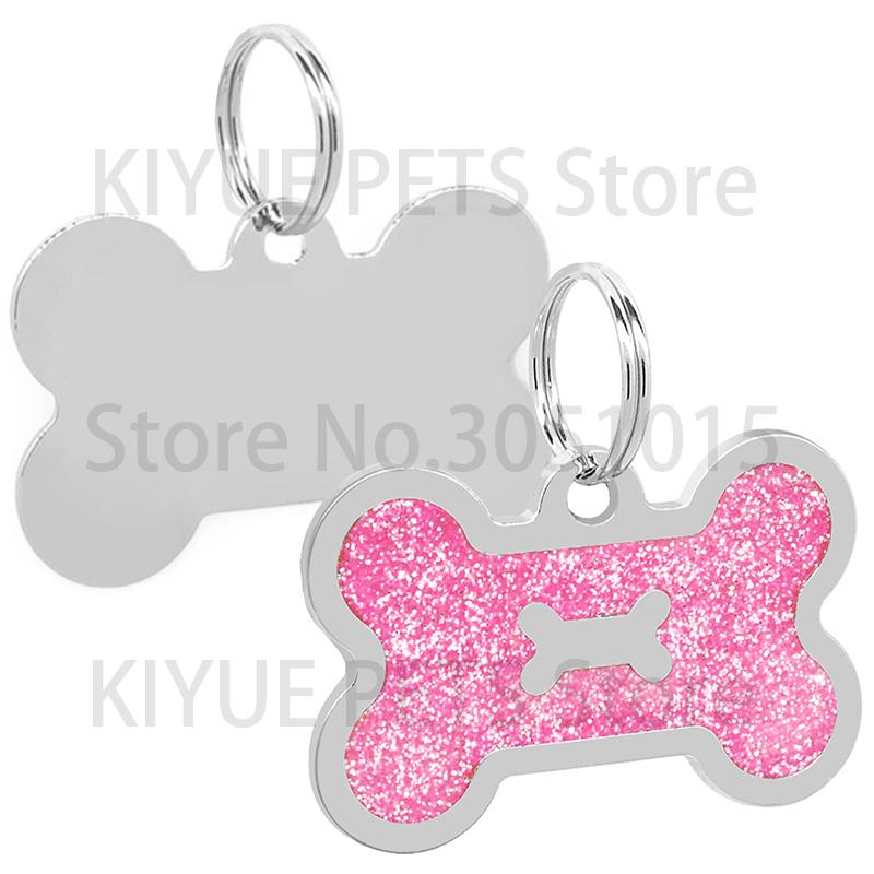 100Pcs Bone Dog Tag Alloy Name Engraved ID Tags Blank For Dog Collar Anti-Lost Nameplate Pendant Personalized Pet Accessories