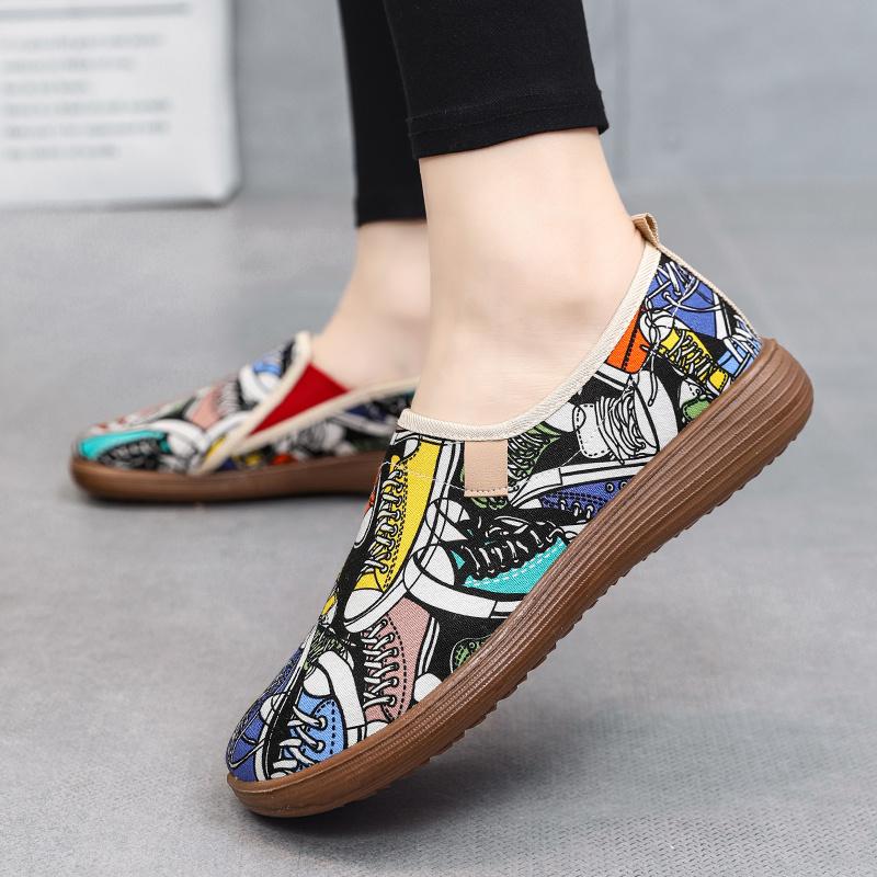 Модные принты, цветные мокасины, женская обувь на плоской подошве, роскошная элегантная женская дизайнерская обувь, брендовые женские туфли без застежек, летняя обувь