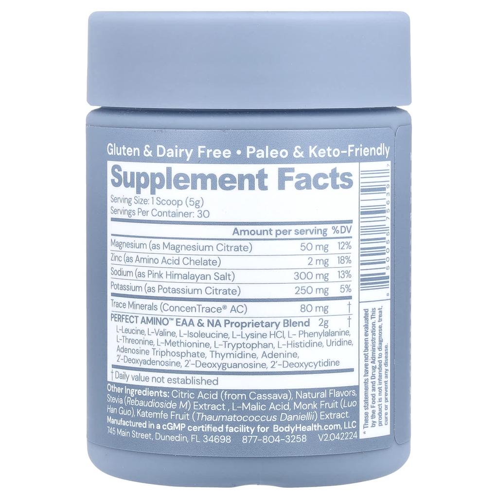 BodyHealth Perfect Amino™ Electrolytes, Mixed Berry, 5.3 Oz (150 G)