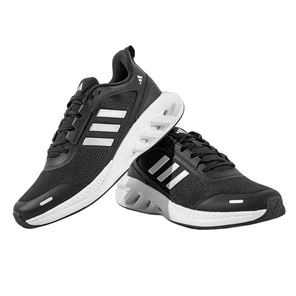 Adidas All Day Power Fashion Casual Low-Top Running Shoes Unisex Sneakers Black White Metallic-Silver KJ8786