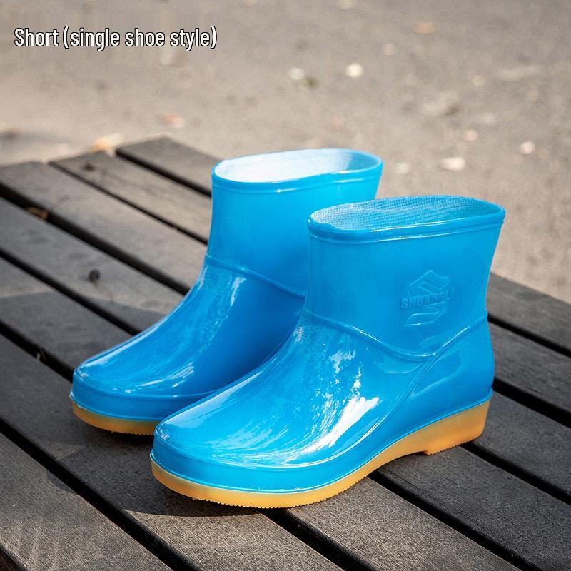 Женские водонепроницаемые модные резиновые сапоги - Теплые, нескользящие, легкие резиновые сапоги, низкий верх, короткое голенище для оптимального комфорта.
