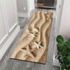 3D Wavy Beach Sand White Starfish Seashell Long Runner Rug,Non-Slip Washable Rug for Kitchen, Entryway,Balcony,Bathroom & Living