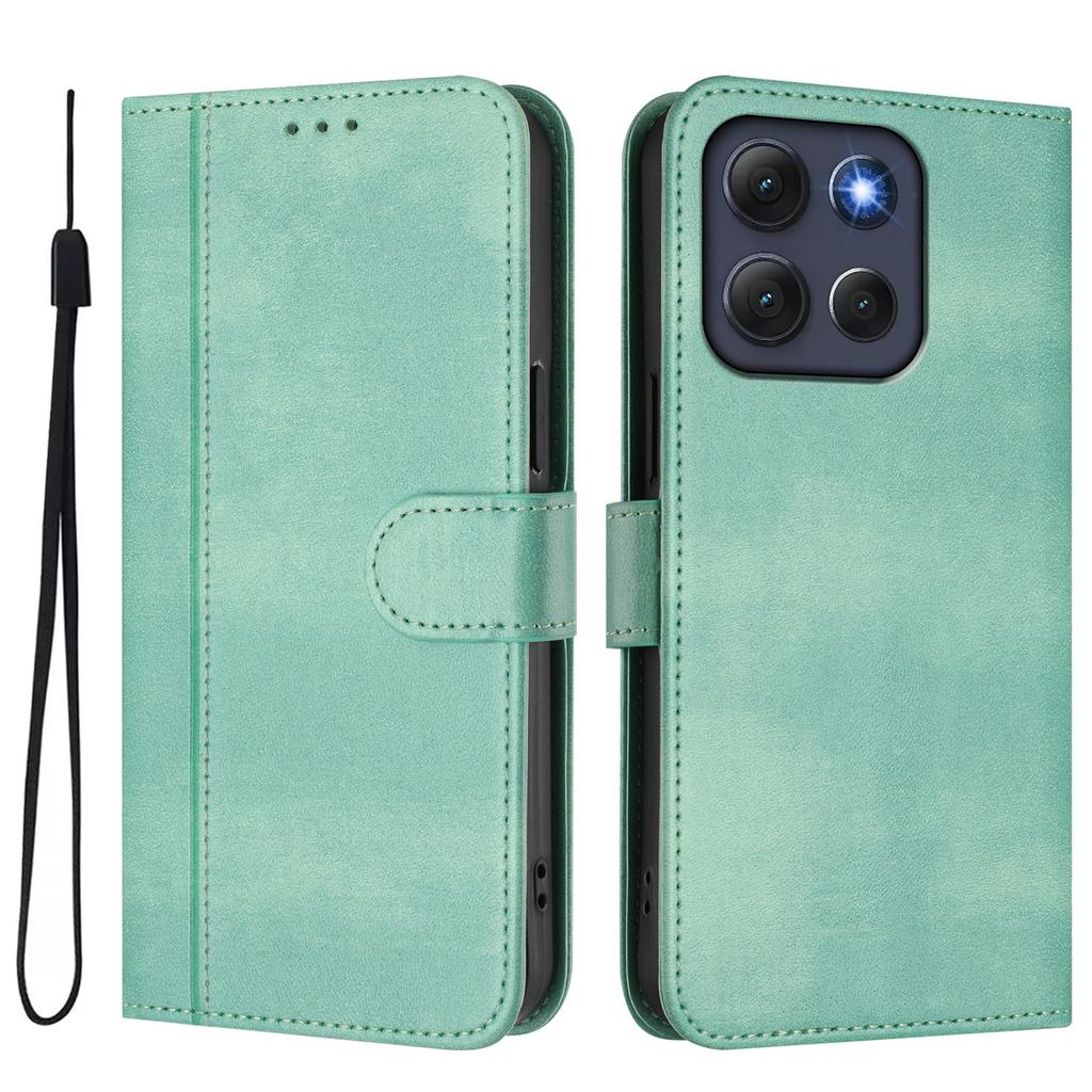 For Motorola Moto G86 5G Cases Wallet Stand Retro Texture Leather Phone Cover with Lanyard