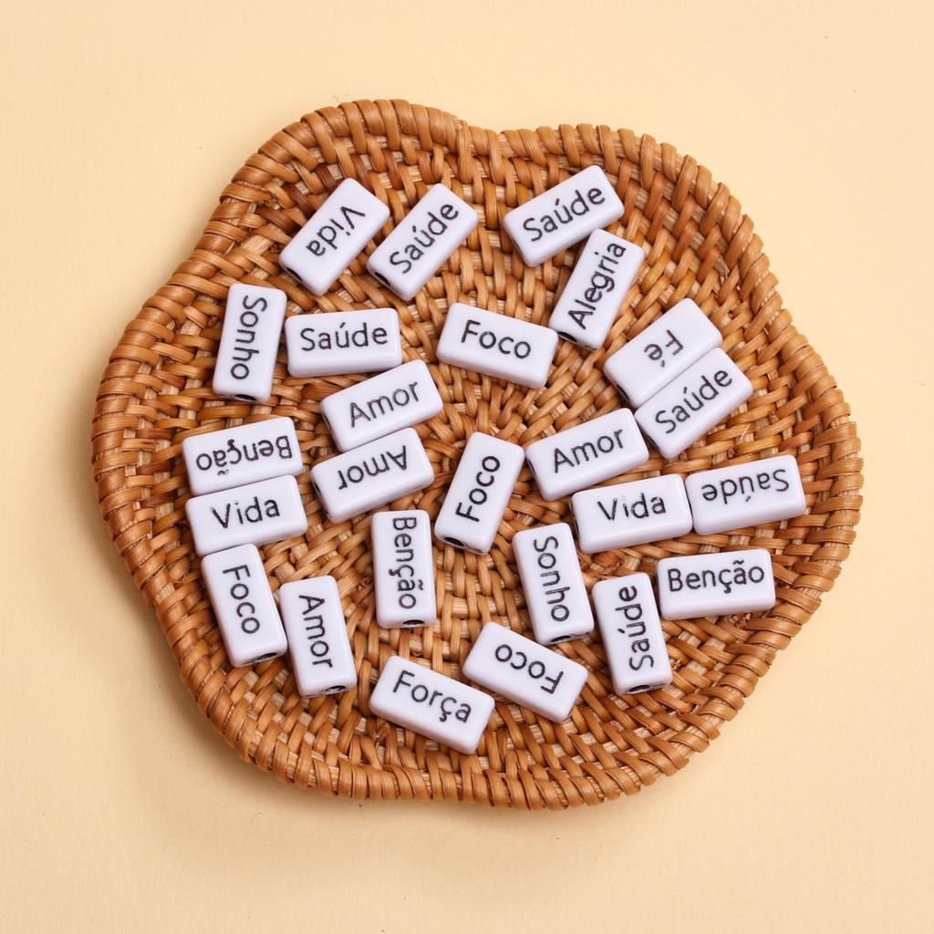 Акриловые аксессуары для изготовления ювелирных изделий французские слова 30 шт. материал ручной работы свободные бусины-шим браслет ожерелье своими руками