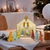 Украшение для рождественской сцены, набор деревянных рождественских фигурок, настольное пасхальное украшение для дома, праздничная коллекция подарков