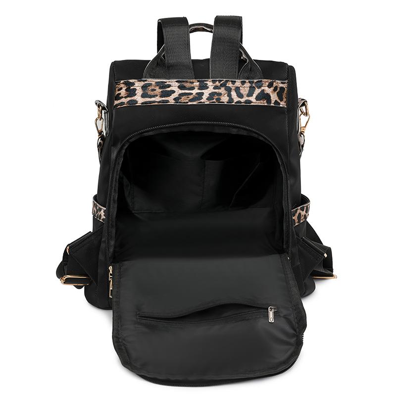 Рюкзак с леопардовым принтом, женский рюкзак большой вместимости с защитой от кражи