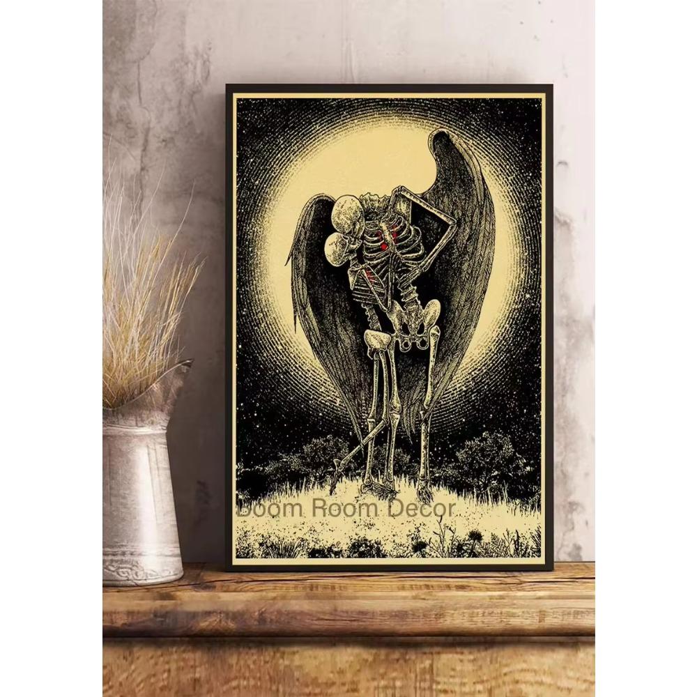 Simple Skull Posters Vintage Kraft Paper Prints Nostalgia Wall Sticker Home ation Bedroom Painting Fashion Bedroom Paint