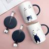 Креативная рельефная кружка, чашка с белым медведем, персонализированная керамическая чашка, кофейная чашка, чашка для молока, чашка для воды, набор для питья