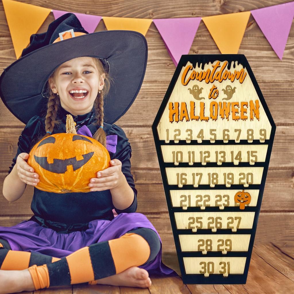 Holiday Halloween Wooden Props Decoration Countdown Sign Countdown Calendar