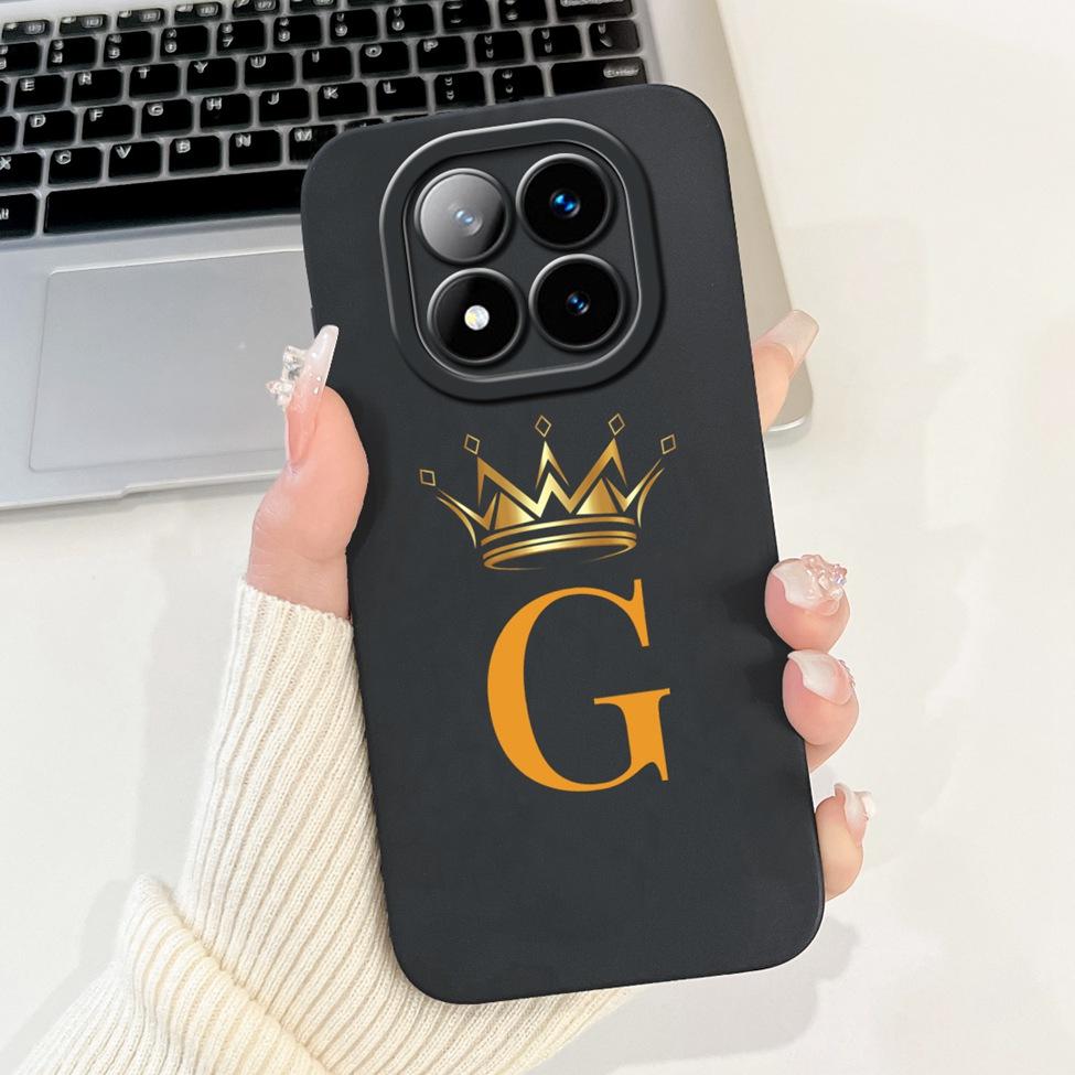 Чехол для Redmi Note 14 Pro Plus 5G, модный, буквы от A до Z, роскошные цветы, ударопрочный силиконовый чехол для Redmi Note 14 Pro+ 5G, Funda