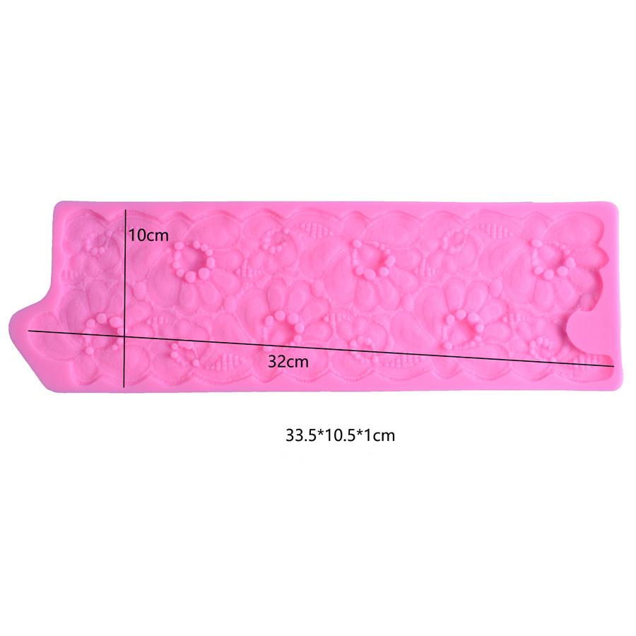 Flower Lace Large Round Lace Fondant Silicone Mold Diy Chocolate Cake Edge Decorative Baking Tool