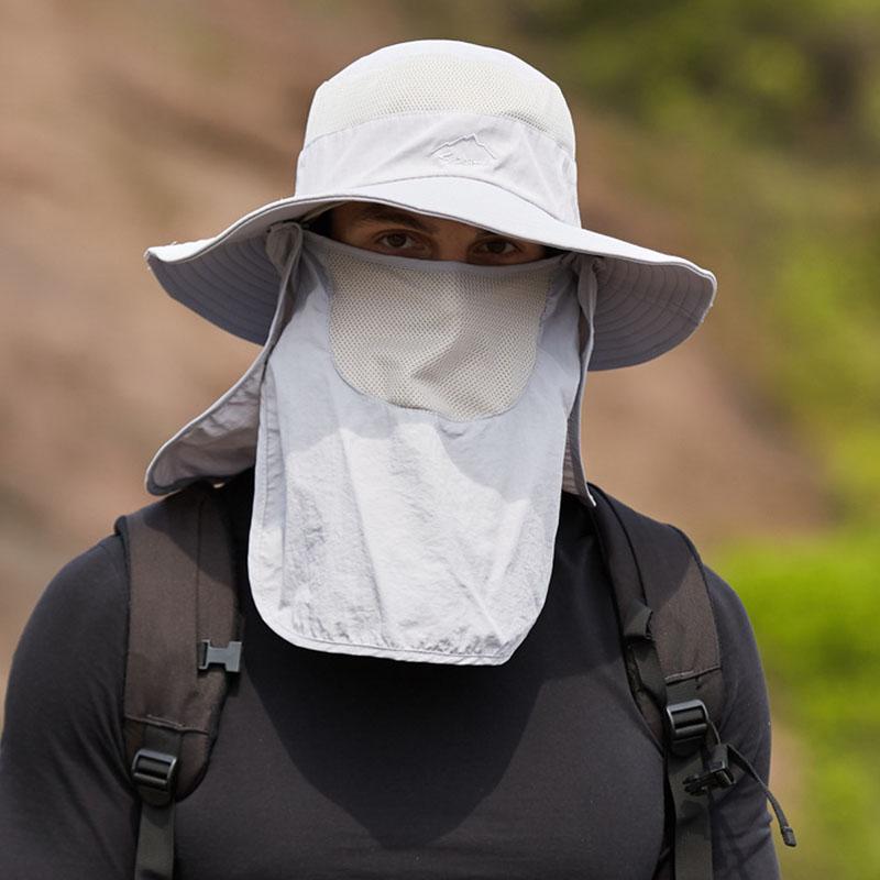 Fisherman's Hat Men's Sunshade Hat Summer Outdoor Quick-drying Sunscreen Hat Fishing Breathable Sun Hat Mask Cap