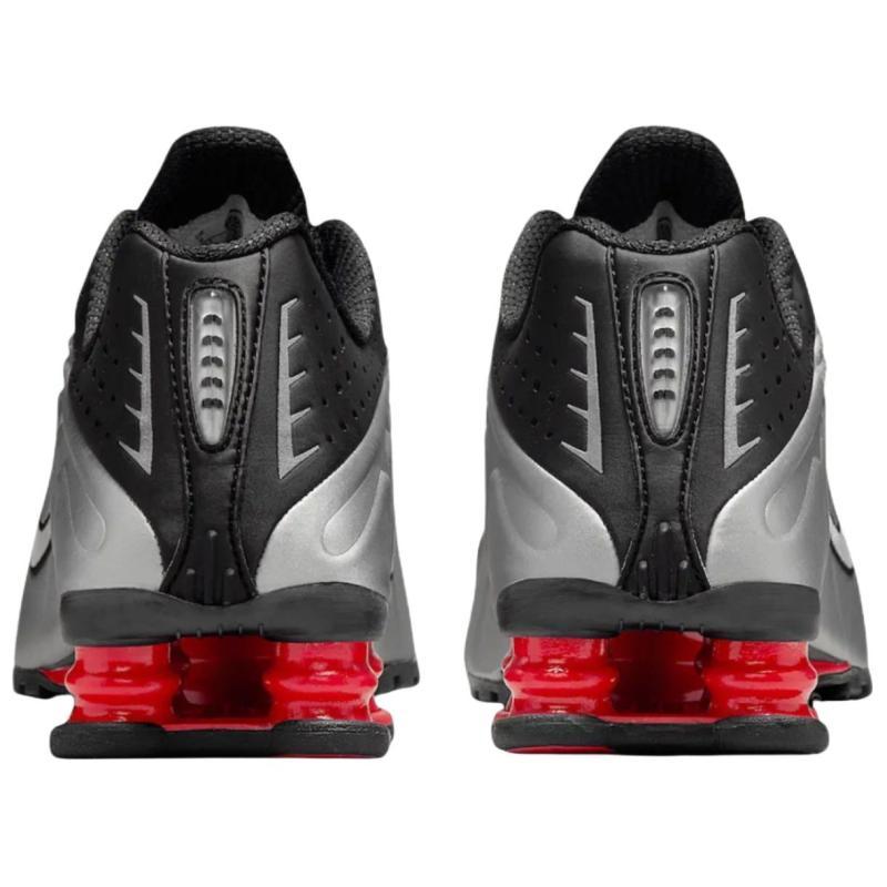Nike Shox R4 Нескользящие Износостойкие Низкие Повседневные Кроссовки для Бега Женские Серебристо-Черные Кроссовки AR3565-011