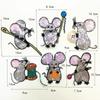 6Pcs Cartoon Mouse Sequin Embroidered Patches Applique Patch Decoration