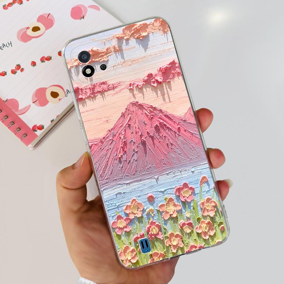 Для чехла Realme C11 2021 Чехол Модный Мраморный Сердце Любви Силиконовый Мягкий ТПУ Задняя крышка телефона Для Realme C11 RMX2185 C20 C20A Capa