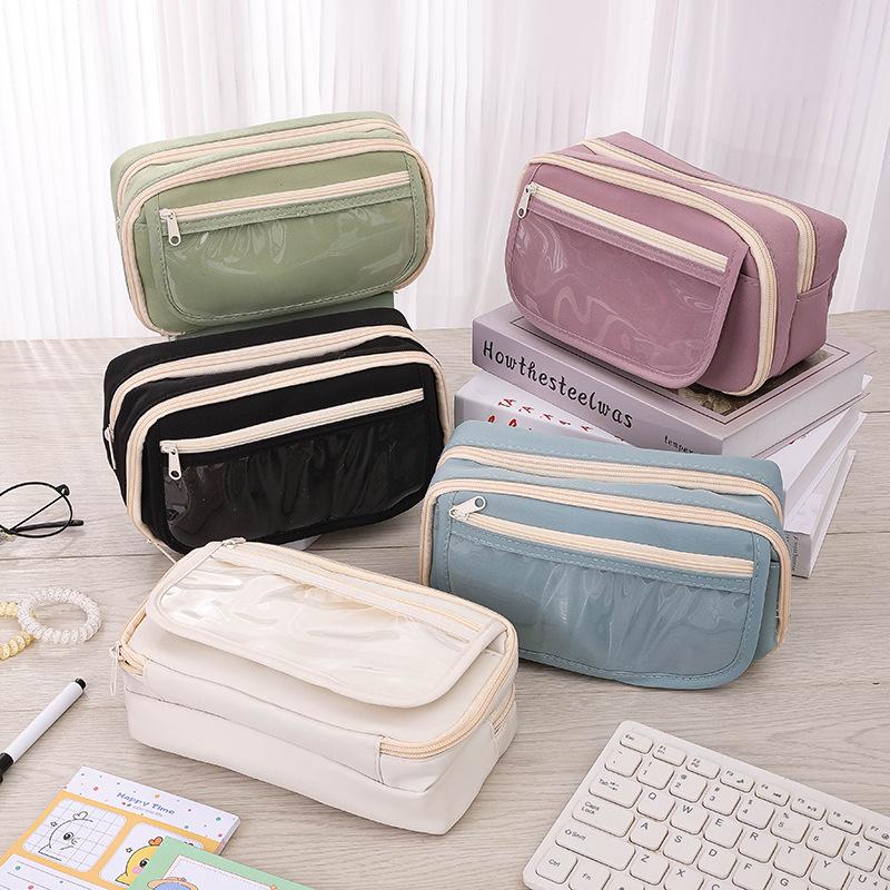 Nine-Layer Transparent Panda Pencil Case - Stylish and Practical Stationery Bag for Students