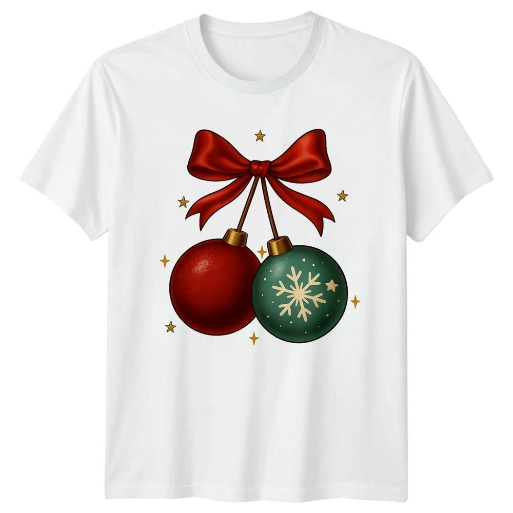 Christmas OrnaUnisexts Holiday Red Bow Unisexs Unisexs Graphic Tee