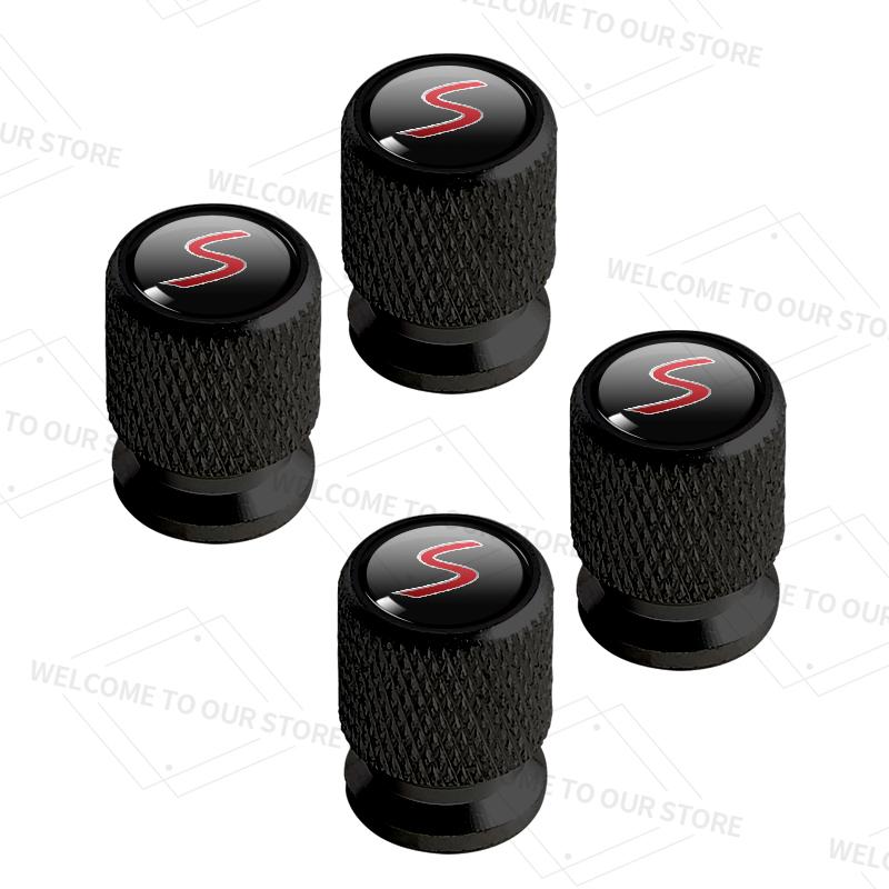 4pcs/1set For Mini JCW R50 R55 R56 Cooper S John Cooper Works S Logo Car Valve Caps Wheel Tires Air Tyre Stem Protective Cover TC1