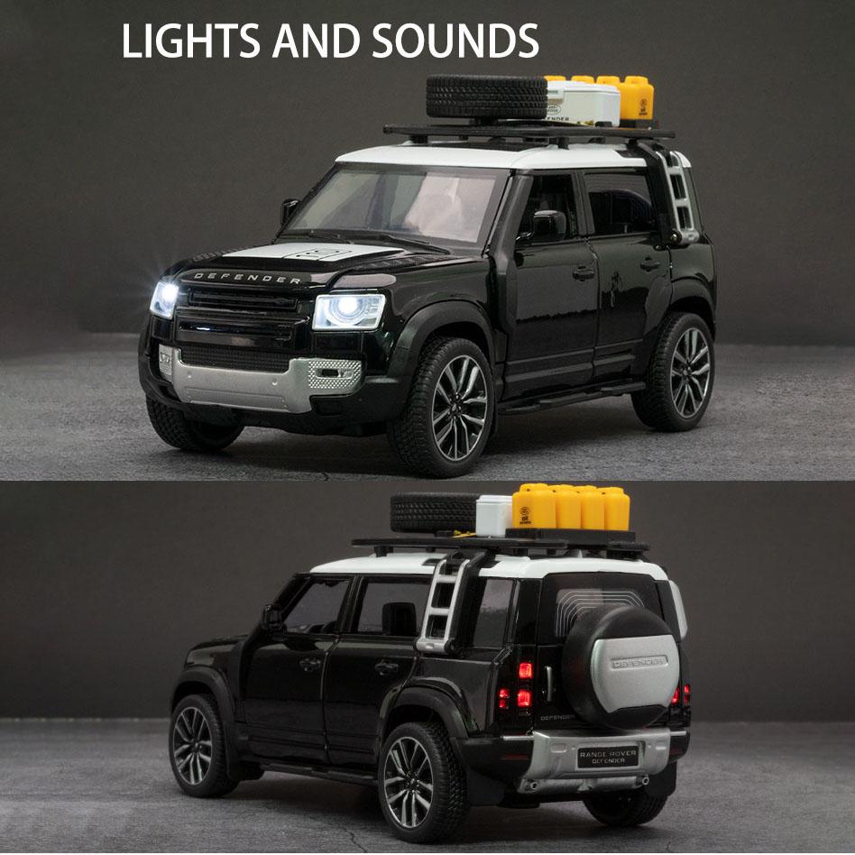 1:32 масштаба Defender 2022 City ORV, модель автомобиля из сплава, литье под давлением, металлическая игрушка, модель спортивного автомобиля со звуком и светом для детских подарков