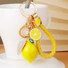 Zinc Zinc Alloy Lemon Keychain Creative Fruit Shape Key Ring Cute Bag Pendant  Student