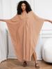 Khaki Women's Robe Kaftan Caftan Oversized House dress Boho Party Women Batwing Sleeve Homewear Cover-up Q1306