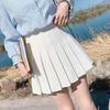 Pleated High-Waist A-Line Skirt for Women - Korean College Style, Fruit Green, Summer 2025