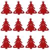 12pcs Christmas Cutlery Holders, Christmas Tree Shaped Felt Spoon and Fork Holder, Xmas New Year Thanksgiving Dining Decoration