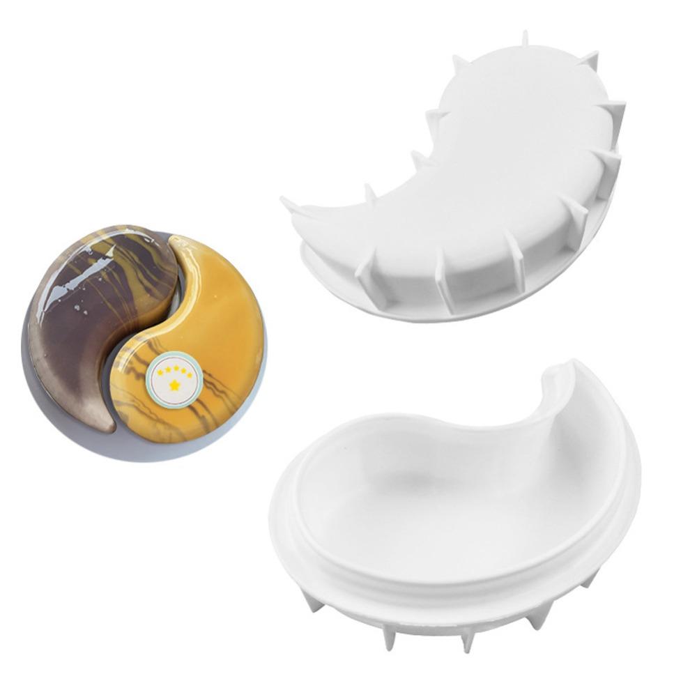 Silicone Mousse Cake Mold Yin Yang Shaped Soap Mold Durable Fondant Mold  DIY Handmade