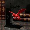 Прочная железная подставка для книг, волшебная плавающая статуэтка дракона, книжная полка-лампа, теплый светодиодный ночник, фэнтезийный магический декор-статуэтка, декор для уголка для чтения, уникальный подарок для