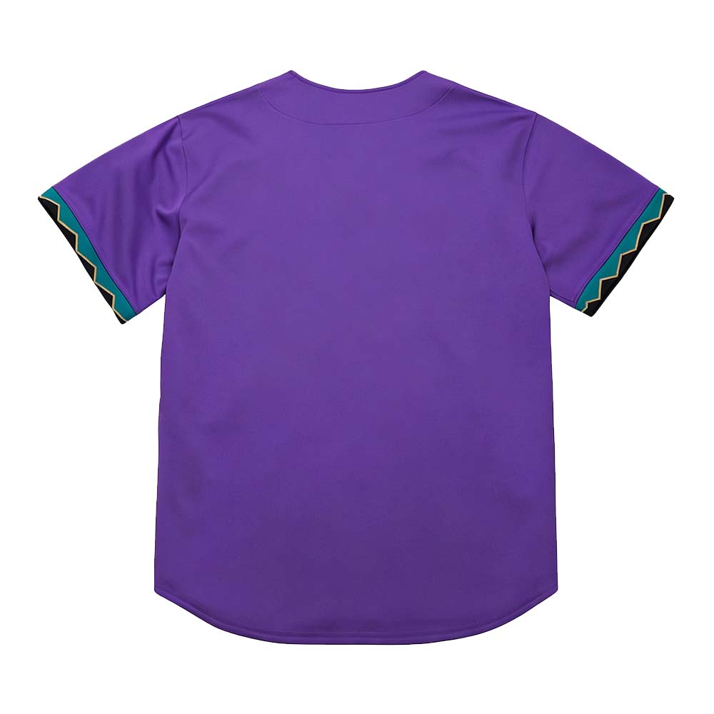 Black Purple Baseball Jersey Unisex Streetwear Loose Short Sleeve Button Up Shirt Summer Design Graphic Print Merch Clothing Men