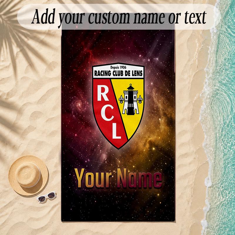 Beach Towelracing club de lens Custom Name Text Personalized Soft Towel for Beach Pool Indoor Home Decor Gift