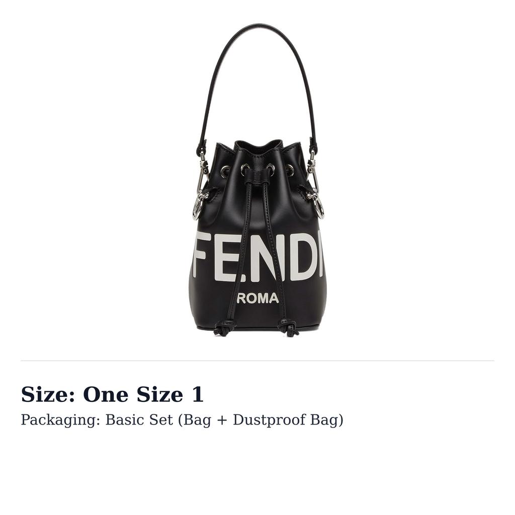 FENDI Leather Bucket Bag, Shoulder Bag, Crossbody Bag, Handbag Small Women's Black 8BS010-AC9L-F1L2Z