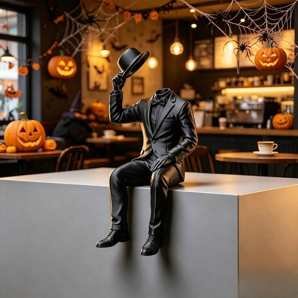 Minimalist Tuxedo Man Sculpture Home Decoration Desktop Ornaments Sitting Man Figurine Home Decor
