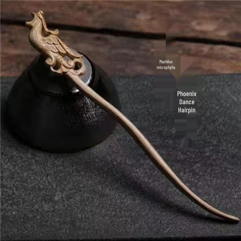 Golden Silk Nanmu Hairpin - Retro Chinese Hanfu Style for Updos