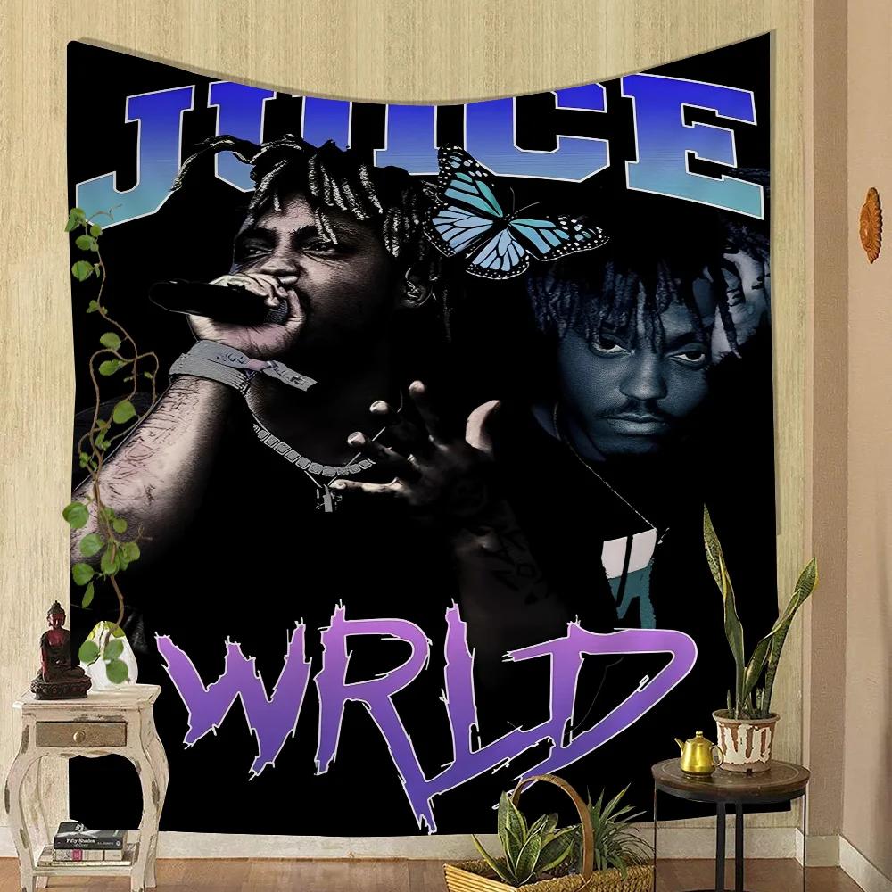 1 шт. Гобелен Juice Wrld с принтом, большой настенный гобелен, искусство, научно-фантастическая комната, домашний декор, декоративное одеяло