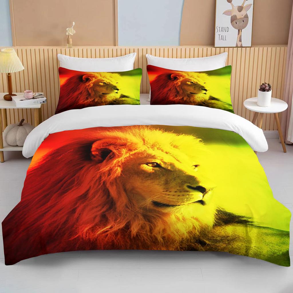 10 Sizes Cute Lion Bedding Collection Duvet Cover Collection 3D Bedding Digital Printing With Bed Linen Queen Size Boy Bedding Collection Fashion D