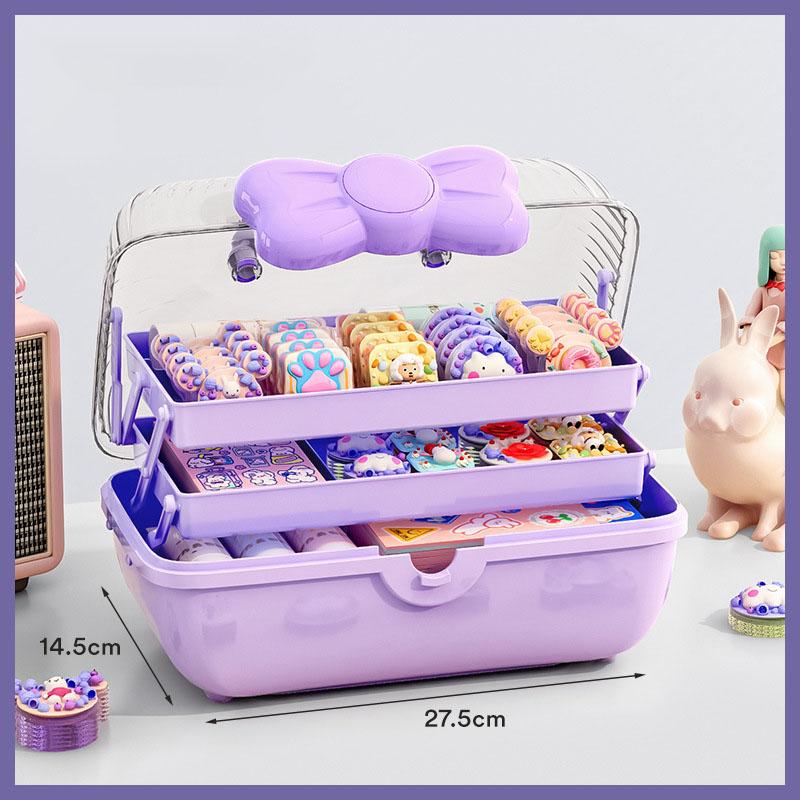 Многослойный органайзер для заколок, симпатичный футляр для украшений для девочек, подставка для повязок на голову, детский ящик для хранения аксессуаров для волос