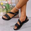 Fashion Style Comfortable Quality Lightweight Summer Ladies Shoes Buckle Strap Sandals Women Flat Sandals 2025 Leather Cross Rome Shoes