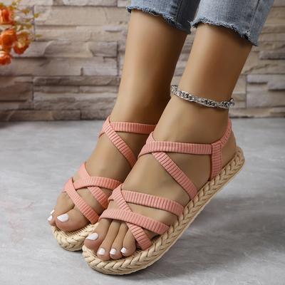 Женские модные трендовые сандалии на плоской подошве с противоскользящим ремешком