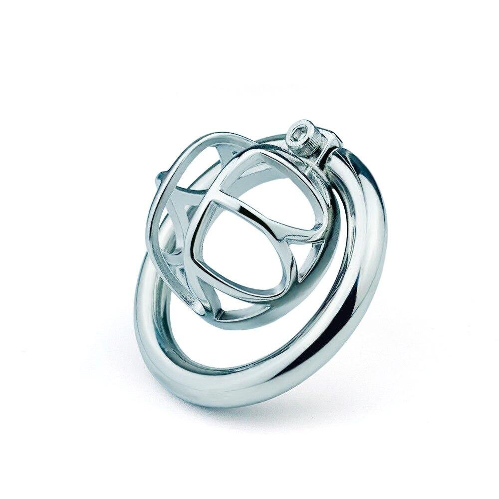 Мужской уретральный замок целомудрия металлический замок CB короткий пенис клетка замок для члена взрослые секс-игрушки из нержавеющей стали кольцо для члена фемдом БДСМ