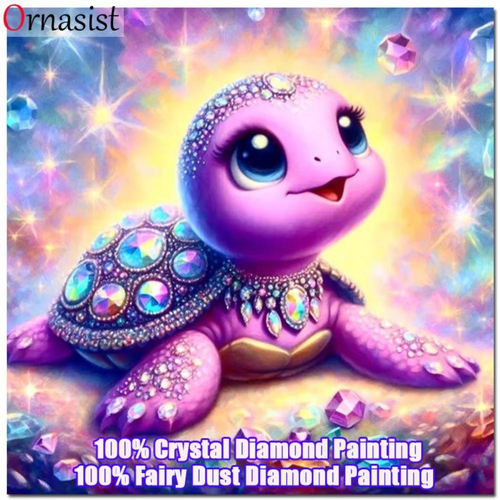 100% 5D Fairy Dust Diamond Painting Sea Turtle Cross Stitch Full Crystal Drill Diamond Embroidery Animal Sewing Rhinestone Art
